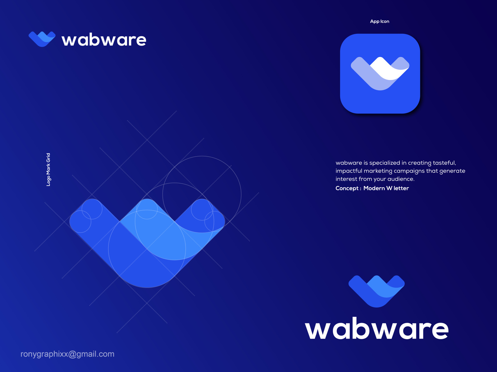 Modern W Letter Logo by Rony Ahmed | Freelance Logo & identity Designer ...