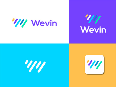 Wevin Logo app application branding business company creative logo design design graphic design icon image search letter w logo logo design mark modern monogram service tech technology vector