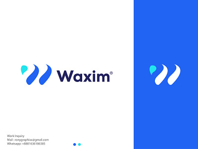 W logo, logo design, branding, Waxim logo