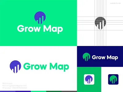 Grow Map logo Design Concept a b c d e f g h i j k l m n o p b c f h i j k m p q r u v w y z brand brand identity branding icon identity logo logo inspirations logos logotype map mark marke marketing minimalism minimalistic modern sign