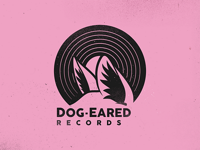 Dog Eared Records dog emo illustration logo records stamp vinyl