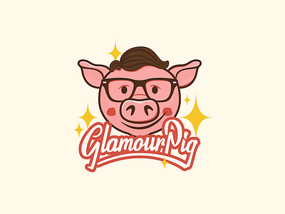 Glamour Pig! glamour glasses illustration lettering pig script