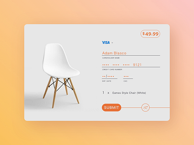 Daily UI 002 - Credit Card Checkout chair checkout dailyui gradient midcentury retail shopping ui