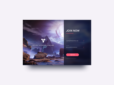 Daily UI 001 - Sign Up (2.0) dailyui dailyui 001 destiny 2 modal signup ui videogames