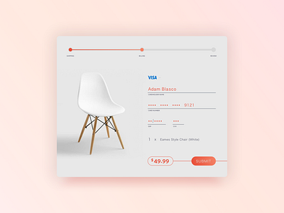 Daily UI 002 - CC Checkout (2.0) checkout dailyui dailyui 002 eames chair interior design lifestyle minimal payment ui