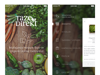 Splash & Side Menu app aslanoba design e commerce food istanbul organic side menu splash tasarım tazedirekt