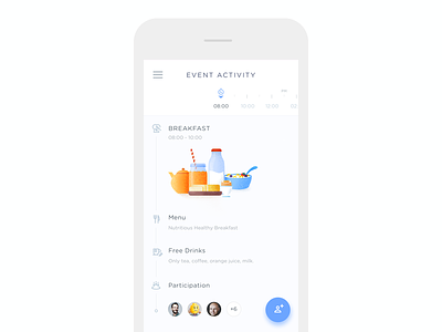 Event Activity Timeline activity app breakfast drink event friends ios menu timeline