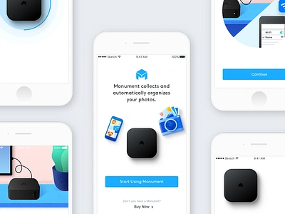 Monument V.2.0 album app design illustration iot monument onboarding pairing photo setup ui ux