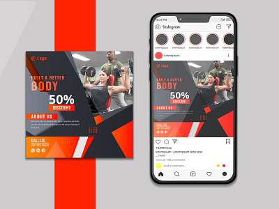 Social Media Fitness Banner Templates Design order now:- branding graphic design gym ads social media social media design