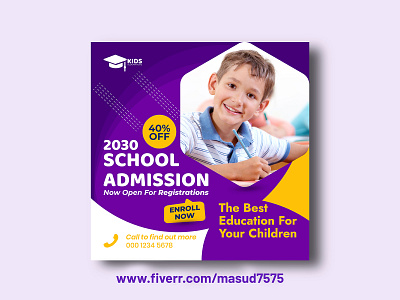School admission social media post or banner leaflet