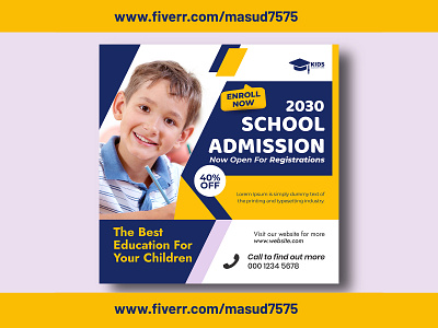 School admission social media post or banner party