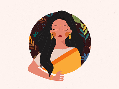 Spring art artwork characterdesign design digital illustration flat girl girlcharacter graphic graphic design illustration illustrator saree spring ui ux vector vector art vector illustration vectorart