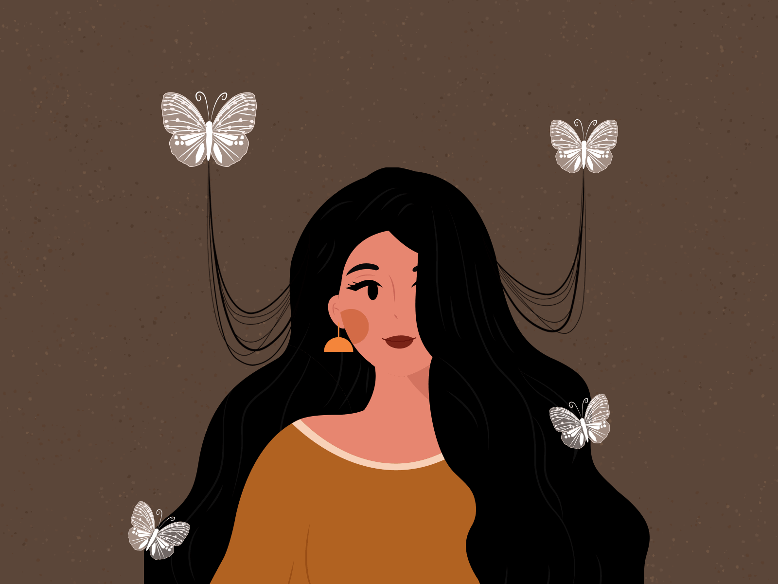 Butterflies 🦋 art artwork creative design designer digital illustration dribbble flat girl girlcharacter graphic design illustration illustrator ui ux vectorart