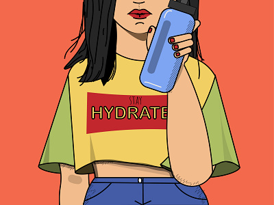 Ms. Hydra adobe illustrator adobe illustrator cc design drink water girl graphic hydrate illustration illustration art illustrator stay hydrated summer camp summertime vector