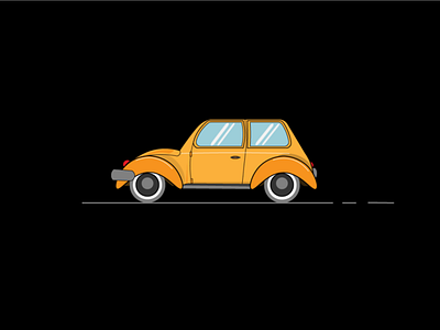 Car in blank space amoled car dark mode design illustration