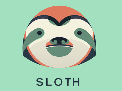 Geometric Sloth Illustration