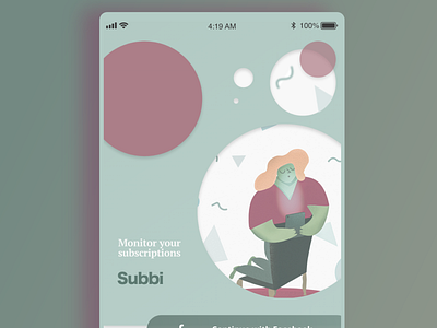 Subbi Log In UX Detail app behavior branding character character design design flat character design flat design logo ux