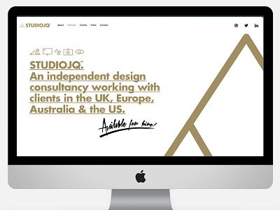 SJQ Portfolio update (April 2013) bespoke black branding bristol clean freelance gold graphic design hire icons iconset illustration minimal mono negative space portfolio quintin website