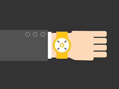 Watch illustration 2 clean grey illustration suit time vector watch yellow