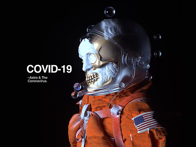 [Astro & The Coronavirus] COVID-19 animation astronaut c4d c4dart cinema4d coronavirus covid19 digitalart helvetica motiondesign octane space surreal type virus