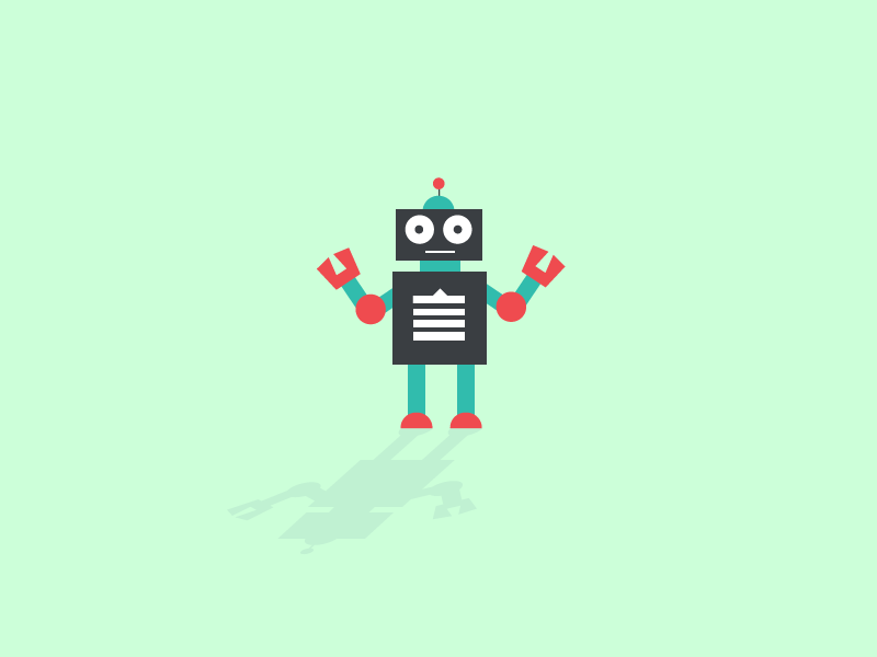 Mr Robot (Animated) animated animated gif concept gif illustration light on pastel robot shadow style vector website