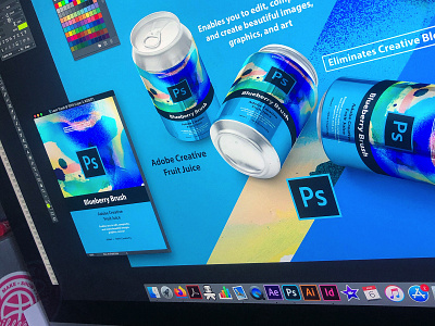 Blueberry Brush | Adobe Photoshop adobe adobe photoshop can can design collage drink illsutration landing page mbsjq packagedesign packaging photoshop ui uidesign web