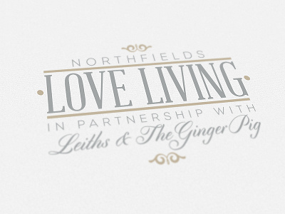 Love Living logo mark badge brand branding food gold grey ingredients logo logo mark love mark print script serif stock uncoated