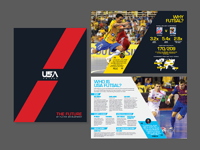 USA Futsal brochure 2 brochure clean colour colour palette football graphic design grid infographics minimal print soccer usa