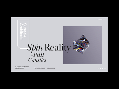 Surreal+Architects | Spin Reality. 3d art 3d artist c4d caustics cinema4d jewellery landing page landingpage motion motion design octane redshift redshift3d surreal surrealism typogaphy ui web