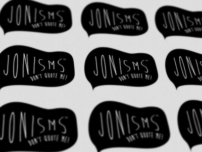Jonisms (TM) identity illustration jon logo mono speech studiojq typography