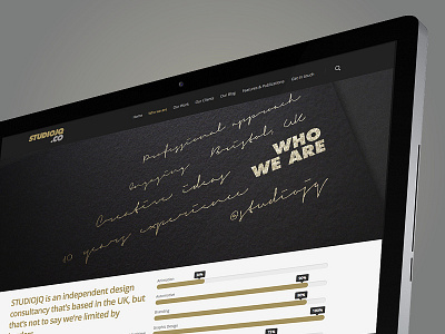 STUDIOJQ website (style guide) foil foilblock gold infographics portfolio stats studio ui ux web website wordpress