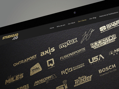 STUDIOJQ website (Our clients) foil foilblock gold infographics portfolio stats studio ui ux web website wordpress