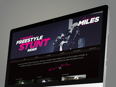 CHESCA MILES // UK Streetbike Freestyle Stunt Rider branding bike bold flyer freestyle photography pink print rider stock stunt uv