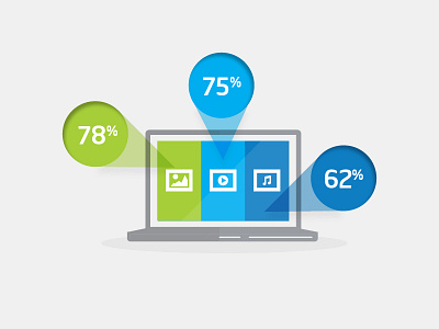 IT Company infographics 2 blue green icons info graphic info graphics infographic infographics it laptop stats web