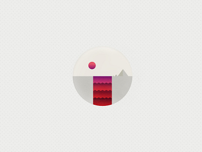 Purple Waterfall (Icon 4) icon iconset illustrator mountain pattern shape sun texture watterfall