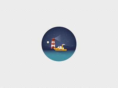 Midnight Trip (Icon 8) boat icon iconset illustrator lighthouse ocean pattern shape sun sunrise texture