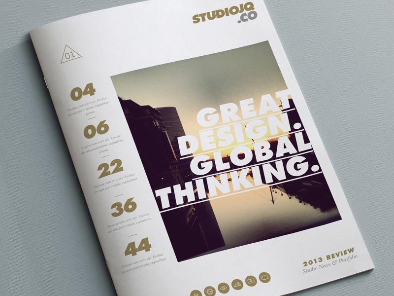 Concept 1 (Cover Portfolio) bristol studio gold clean layout portfolio brochure typography editorial