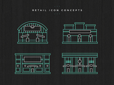 Retail icons green icons iconset illustrator line drawing retail shop texture