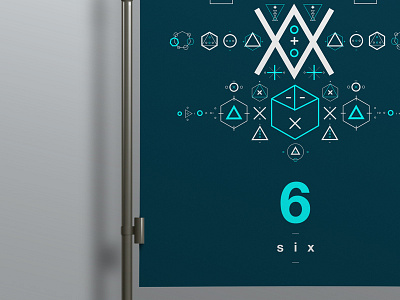 SIX // Symbols & Shapes (Blue) blue clean geometric geometric design mono number poster shapes swiss symbols