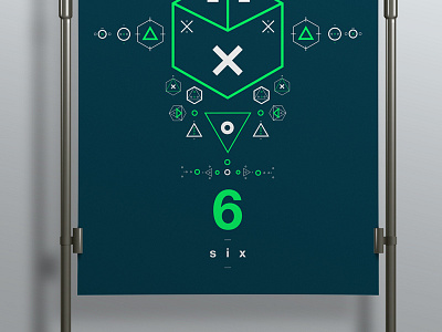 SIX // Symbols & Shapes (Green) clean geometric geometric design green number poster shapes swiss symbols