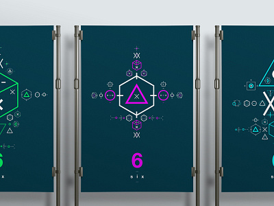 SIX // Symbols & Shapes (Purple) clean collection geometric geometric design number poster shapes swiss symbols