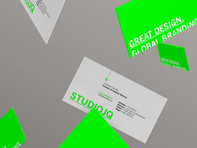SJQ 2014 // Business cards branding green identity layout layut logo quintin studio swiss