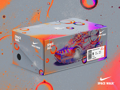 Nike X MBSJQ l Space Walk 3d branding c4d cinema 4d cinema4d fashion gradient illustration motion nike nike air nike air max octane packaging poster space typography