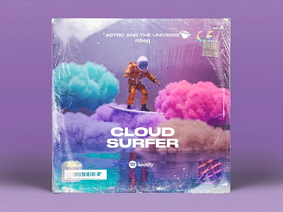 Cloud Surfer 3d c4d c4dart cinema 4d cinema4d fantasy illustration music octane octane render octanerender scifi scifiui space type typography