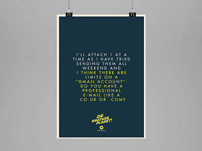 You Cannot Be Serious! // On Another Planet... clients funny poster print