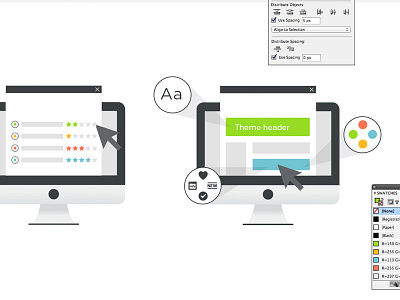 Illustration set for a survey website... branding flat icon iconset illustration mac palette web