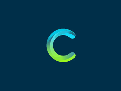 The chosen 'C' Logomark blue gradient green identity logo logo mark logomark vibrant
