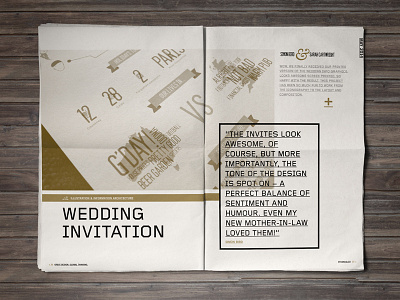 2014 Portfolio // Wedding Infographics branding editorial gold infographics layout newspaper photography portfolio print self promo swiss typography