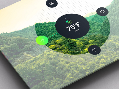 Weather Dashboard / Global Outlook / Fullscreen 3d app clean dashboard flat gradient image jungle pattern photoshop ui weather