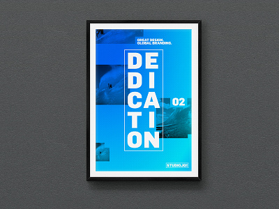 02 // DEDICATION agency blue branding font gradient layout pattern photography poster studio studiojq typeface